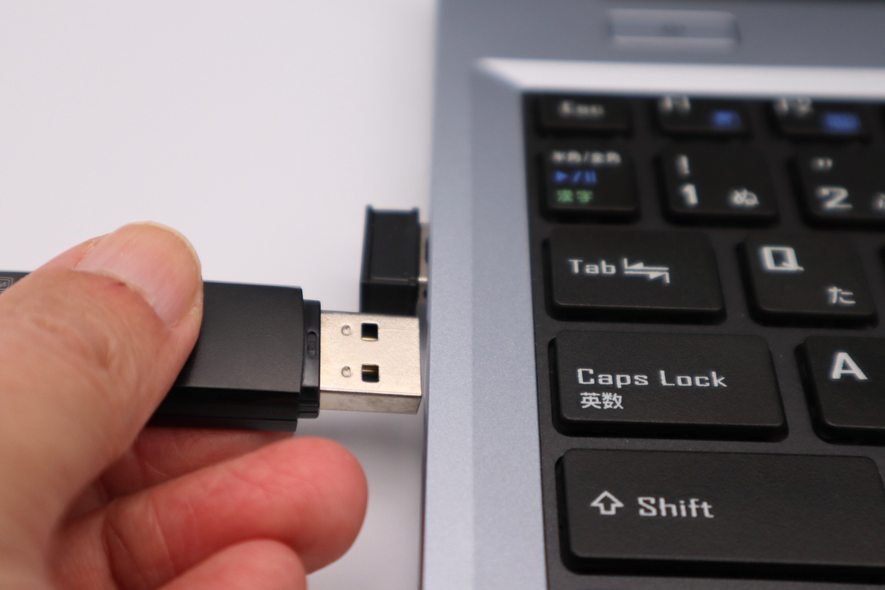 USB inserted into computer