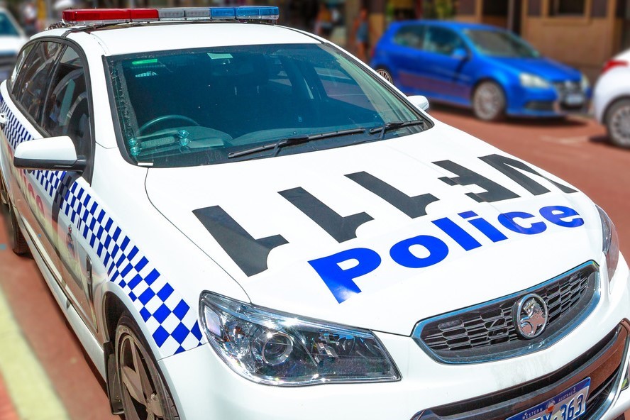 Close up of police car
