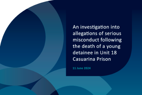 Commission report into Unit 18 at Casuarina Prison coverpage