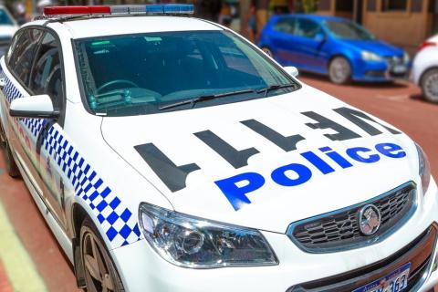 Close up of police car